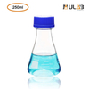 ULAB Scientific Erlenmeyer Flask with Blue Screw Cap, 8.5oz 250ml, 3.3 Borosilicate with Printed Graduation, UEF1016