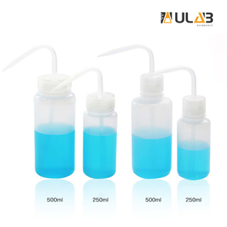 ULAB Scientific Economy Safety Wash Bottle Set, Narrow-Mouth and Wide-Mouth, Vol.250ml 500ml, Pack of 4, UWB1008