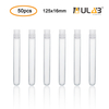 ULAB Plastic Test Tubes with Flange Stoppers, 50pcs of Dia.16x125mm Party Tubes, Nature Color, 50pcs PE Flange Stoppers, Dia.16mm, Nature Color, UTT1015
