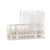 ULAB Scientific White Tube Rack and Plastic Test Tubes Set, Include 1pc of White Tube Rack, 60pcs of Plastic Party Test Tubes, Nature Color, UTR1015